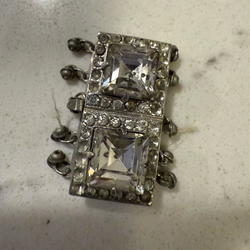 Vintage silver and crystal clasp